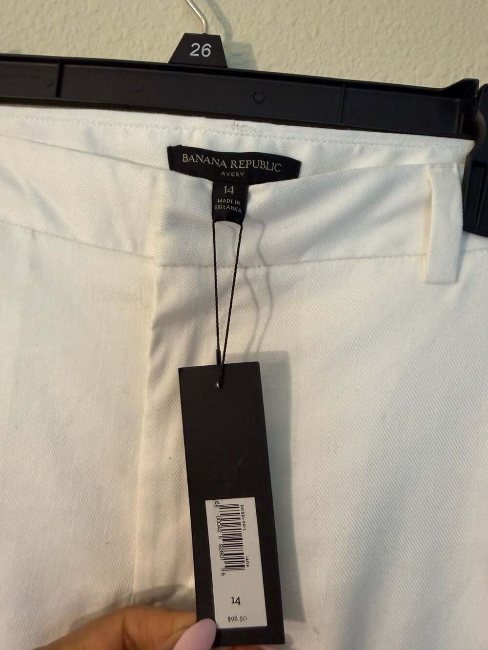 Banana Republic Avery Pleated White Linen Blend Ankle Pants Size 14 NWT - Picture 6 of 7